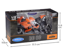 Load image into Gallery viewer, WELLY 1:12 Orange KTM RC 8C Sports Racing Model Diecast Metal Motorcycle Bike New