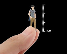 Load image into Gallery viewer, 1:64 Painted Figure Mini Model Miniature Car Scenes Resin Man Crossbody Bag Boy