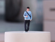 Load image into Gallery viewer, 1:64 Painted Figure Model Miniature Resin Diorama Toy Casual Boy Pink Dress Girl