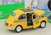 Load image into Gallery viewer, WELLY 1:24 Yellow Nuova 500 Taxi Sports Classic Model Diecast Metal Car