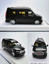 Load image into Gallery viewer, GOC 1:64 Black GMC Savana Cutaway Van MPV RV Model Diecast Metal Car New