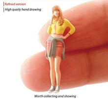 Load image into Gallery viewer, 1:64 Painted Figure Mini Model Miniature Resin Diorama Sand Sporty Girl Gym Lady