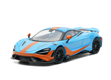Load image into Gallery viewer, CM 1:64 Blue Orange 765LT Super Racing Sports Model Toy Diecast Metal Car Box