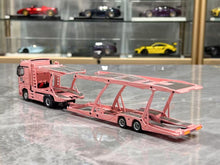 Load image into Gallery viewer, 1:64 Pink Actros Gigaspace 4x2 Trailer Truck Fit GD3 Model Diecast Metal Car