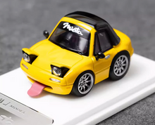 Load image into Gallery viewer, MJ 1:64 Yellow Miata MX5 Mini Cute Q Type Sports Model Diecast Resin Car New Collection