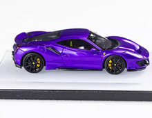Load image into Gallery viewer, RW 1:64 Purple 488 Pista Hard Top Racing Sports Model Diecast Resin Car New Collection