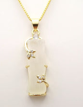 Load image into Gallery viewer, Nature Jade Bamboo Pendant Necklace Gift Jewelry charm Blessing Lucky White New
