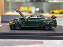 Load image into Gallery viewer, MH 1:64 Green Skyline GTR R34 NISMO CRS VER Sports Model Diecast Metal Car New Collection