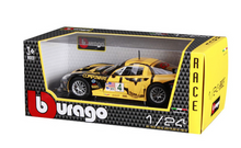 Load image into Gallery viewer, Bburago 1:24 Yellow C6R Muscle Racing Sports Model Toy Diecast Metal Car BN