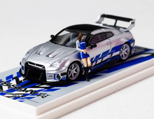 Load image into Gallery viewer, TM 1:64 Silver GTR R35 H300 Flatbed Trailer Truck Model Diecast Metal Car New Collection