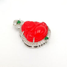 Load image into Gallery viewer, Nature Jade Laughing Budha Pendant Necklace Gift Jewelry Luck Blessing Fortune b