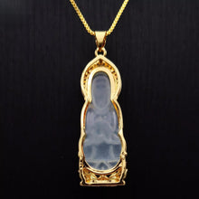 Load image into Gallery viewer, Nature Jade Guanyin Pendant Necklace Gift Jewelry charm Blessing Lucky white g