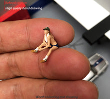 Load image into Gallery viewer, 1:64 Painted Figure Mini Model Miniature Resin Diorama Repair Garage Girl Lady D