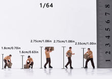 Load image into Gallery viewer, 1:64 Painted Figure Model Miniature Resin Sand Diorama Couriers Workers Set