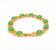 Load image into Gallery viewer, Nature Jade Beaded Bracelet Jewelry Blessing Lucky Fortune Gift For Her Green HH
