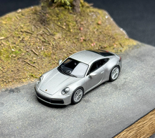 Load image into Gallery viewer, AR 1:64 Silver 911 Carrera 992.1 GT Sports Model Diecast Metal Car New Collection
