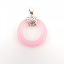 Load image into Gallery viewer, Nature Jade Ring Round Pendant Necklace Gift Jewelry charm Blessing Fortune a