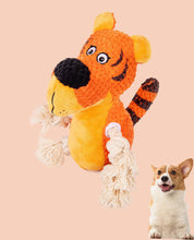 Load image into Gallery viewer, Dog Squeaky Toys Chew Puppy Fluffy Toy Durable Rope Teeth Grinding PET Tiger Cat
