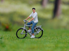 Load image into Gallery viewer, 1:64 Painted Figure Model Miniature Resin Diorama Sand Riding Bicycle Bike Toy Collection