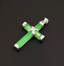 Load image into Gallery viewer, Nature Cross Jade Pendant Necklace Jewelry charm Blessing Gift for Woman & Man S
