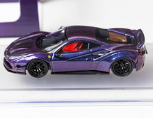 Load image into Gallery viewer, CM 1:64 Purple LB 488 Widebody Super Racing Sports Model Diecast Metal Car New Collection