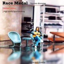 Load image into Gallery viewer, 1:64 Painted Figure Mini Model Miniature Resin Diorama Sand Club Bar Guitar Man