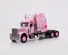 Load image into Gallery viewer, FINE 1:64 Pink 43 Peterbilt King Hauler Trailer Truck Model Diecast Metal Car