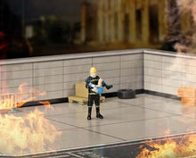Load image into Gallery viewer, 1:64 Painted Figure Mini Model Miniature Resin Diorama Firefighter Rescue Girl