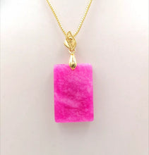Load image into Gallery viewer, Nature Jade Rectangle Pendant Necklace Gift Jewelry charm Blessing Lucky pg
