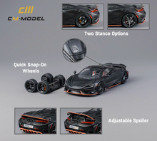 Load image into Gallery viewer, CM 1:64 Black Carbon 765LT Super Racing Sports Model Diecast Metal Car New