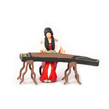 Load image into Gallery viewer, 1:64 Painted Figure Mini Model Miniature Resin Diorama Chinese Guzheng Lady Red