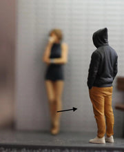 Load image into Gallery viewer, 1:64 Painted Figure Mini Model Miniature Resin Diorama Sand Standing Hoodie Man
