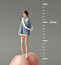 Load image into Gallery viewer, 1:64 Painted Figure Mini Model Miniature Resin Diorama Sand Trendy Girl Blue Toy
