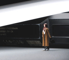 Load image into Gallery viewer, 1:64 Painted Figure Mini Model Miniature Resin Diorama Sand Wind Coat Girl Lady New Scene