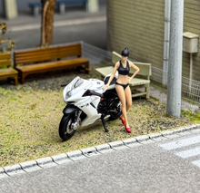 Load image into Gallery viewer, CM 1:64 White MV Agusta F3 Rosso Girl Figure Motorcycle Model Diecast Metal