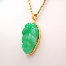 Load image into Gallery viewer, Nature Jade Leaf Fortune Pendant Necklace Gift Jewelry charm Blessing Lucky