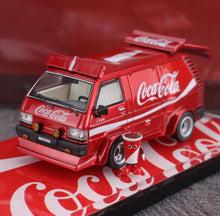 Load image into Gallery viewer, MK 1:64 HEC Red Coke Delica L300 Delivery Mini Van Model Diecast Metal Car New Collection