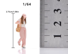 Load image into Gallery viewer, 1:64 Painted Figure Model Miniature Resin Diorama Toy Sand Pink Cap Girl Walking