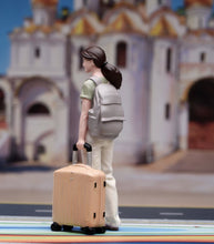 Load image into Gallery viewer, 1:24 Painted Figure Model Miniature Resin Diorama Sand Woman Luggage Backpack
