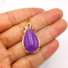 Load image into Gallery viewer, Nature Purple Jade Pendant Necklace Gift Jewelry charm Blessing Lucky Elegant G