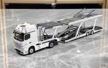 Load image into Gallery viewer, GCD 1:64 White AMG Actros Gigaspace 4x2 Trailer Truck Model Diecast Metal Car