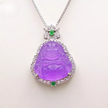 Load image into Gallery viewer, Nature Jade Laughing Budha Pendant Necklace Gift Jewelry Luck Blessing Fortune e