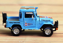 Load image into Gallery viewer, RM 1:64 Gulf Land Cruiser FJ40 Pickup Trailer Set Model Diecast Metal Car New Collection