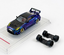 Load image into Gallery viewer, CM 1:64 Purple Carbon GT-R R35 LBWK Racing Sports Model Diecast Metal Car New Collection