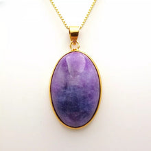 Load image into Gallery viewer, Nature Jade Purple Oval Pendant Necklace Gift Jewelry charm Blessing Lucky New