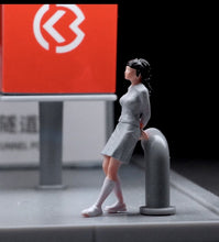 Load image into Gallery viewer, 1:64 Painted Figure Mini Model Miniature Resin Diorama Sand Grey Dress Girl Toy New