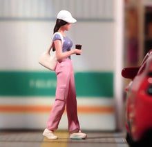 Load image into Gallery viewer, 1:64 Painted Figure Model Miniature Resin Diorama Sand Walking Girl With Cap Toy New Collection