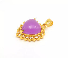 Load image into Gallery viewer, Nature Jade Purple Heart Pendant Necklace Gift Jewelry charm Blessing Lucky New