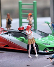 Load image into Gallery viewer, 1:64 Painted Figure Mini Model Miniature Resin Diorama Sand Pink Hair Girl Toy New