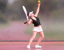 Load image into Gallery viewer, 1:64 Painted Figure Model Miniature Resin Diorama Sand Sport Tennis Man Lady Toy New Collection